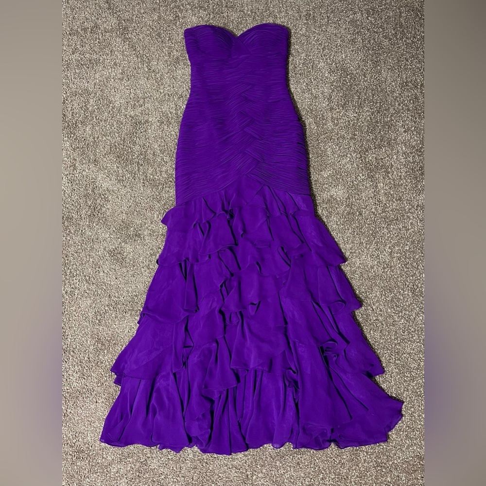 Elegant Purple  Dress Ruffled/ Gown